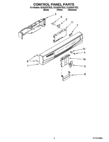02 - Control Panel Parts parts for Whirlpool Dishwasher GU3200XTSS2 from AppliancePartsPros.com