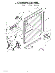03 - Door And Latch Parts parts for Whirlpool Dishwasher GU3200XTSB2 from AppliancePartsPros.com