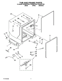 07 - Tub And Frame Parts parts for Whirlpool Dishwasher GU3200XTSB2 from AppliancePartsPros.com