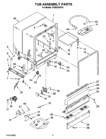 03 - Tub Assembly Parts parts for Whirlpool Dishwasher DU895SWPU0 from AppliancePartsPros.com