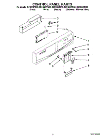 02 - Control Panel Parts parts for Whirlpool Dishwasher DU1055XTSQ3 from AppliancePartsPros.com