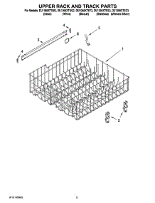 09 - Upper Rack And Track Parts parts for Whirlpool Dishwasher DU1055XTSD3 from AppliancePartsPros.com