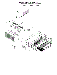 11 - Lower Rack Parts, Optional Parts (Not Included) parts for Whirlpool Dishwasher GU3600XTSQ2 from AppliancePartsPros.com
