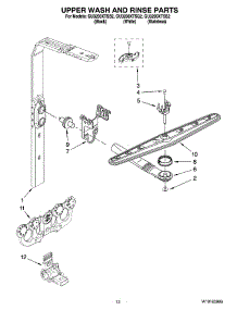 10 - Upper Wash And Rinse Parts parts for Whirlpool Dishwasher GU3200XTSQ2 from AppliancePartsPros.com