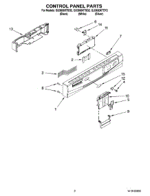 02 - Control Panel Parts parts for Whirlpool Dishwasher GU3600XTSB2 from AppliancePartsPros.com