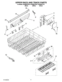09 - Upper Rack And Track Parts parts for Whirlpool Dishwasher GU3600XTSY2 from AppliancePartsPros.com