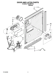 03 - Door And Latch Parts parts for Whirlpool Dishwasher 7GU3200XTSS1 from AppliancePartsPros.com