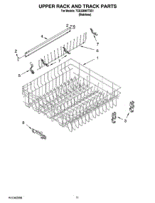 09 - Upper Rack And Track Parts parts for Whirlpool Dishwasher 7GU3200XTSS1 from AppliancePartsPros.com