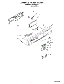 02 - Control Panel Parts parts for Whirlpool Dishwasher 7GU3600XTSY1 from AppliancePartsPros.com