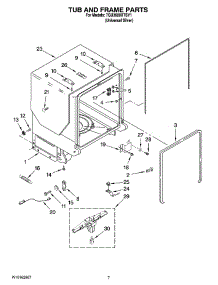 07 - Tub And Frame Parts parts for Whirlpool Dishwasher 7GU3600XTSY1 from AppliancePartsPros.com