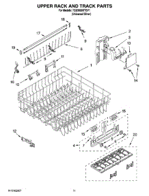 09 - Upper Rack And Track Parts parts for Whirlpool Dishwasher 7GU3600XTSY1 from AppliancePartsPros.com