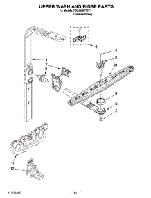 10 - Upper Wash And Rinse Parts parts for Whirlpool Dishwasher 7GU3600XTSY1 from AppliancePartsPros.com