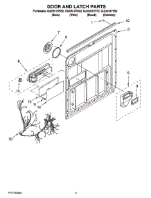 03 - Door And Latch Parts parts for Whirlpool Dishwasher GU2451XTST2 from AppliancePartsPros.com
