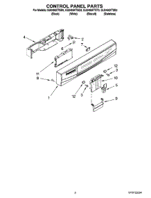 02 - Control Panel Parts parts for Whirlpool Dishwasher GU2455XTSS3 from AppliancePartsPros.com