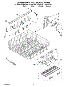 09 - Upper Rack And Track Parts parts for Whirlpool Dishwasher GU2455XTSS3 from AppliancePartsPros.com