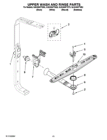 10 - Upper Wash And Rinse Parts parts for Whirlpool Dishwasher GU2455XTSS3 from AppliancePartsPros.com