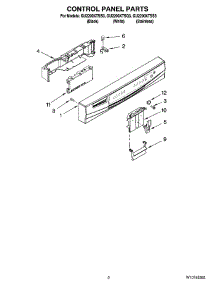 02 - Control Panel Parts parts for Whirlpool Dishwasher GU2200XTSS3 from AppliancePartsPros.com