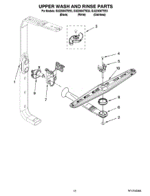 10 - Upper Wash And Rinse Parts parts for Whirlpool Dishwasher GU2200XTSS3 from AppliancePartsPros.com