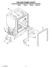 07 - Tub And Frame Parts parts for Whirlpool Dishwasher GU2451XTSQ2 from AppliancePartsPros.com