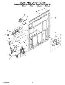 03 - Door And Latch Parts parts for Whirlpool Dishwasher GU2455XTSB3 from AppliancePartsPros.com