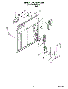 02 - Inner Door Parts parts for Whirlpool Dishwasher 7DP840SWSX0 from AppliancePartsPros.com