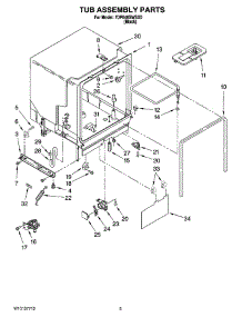 03 - Tub Assembly Parts parts for Whirlpool Dishwasher 7DP840SWSX0 from AppliancePartsPros.com