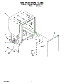07 - Tub And Frame Parts parts for Whirlpool Dishwasher 7GU2455XTSQ0 from AppliancePartsPros.com