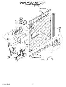03 - Door And Latch Parts parts for Whirlpool Dishwasher 7GU3200XTSS0 from AppliancePartsPros.com