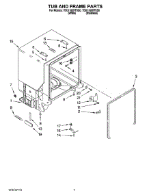 07 - Tub And Frame Parts parts for Whirlpool Dishwasher 7DU1100XTSS0 from AppliancePartsPros.com
