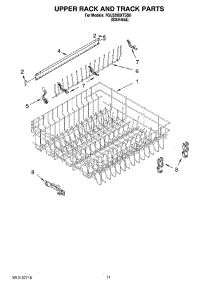 09 - Upper Rack And Track Parts parts for Whirlpool Dishwasher 7GU3200XTSS0 from AppliancePartsPros.com