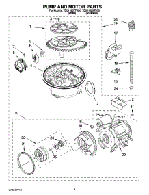 08 - Pump And Motor Parts parts for Whirlpool Dishwasher 7DU1100XTSS0 from AppliancePartsPros.com