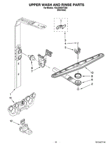 10 - Upper Wash And Rinse Parts parts for Whirlpool Dishwasher 7GU3200XTSS0 from AppliancePartsPros.com