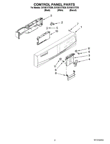 02 - Control Panel Parts parts for Whirlpool Dishwasher DU1061XTST0 from AppliancePartsPros.com