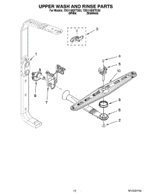 10 - Upper Wash And Rinse Parts parts for Whirlpool Dishwasher 7DU1100XTSQ0 from AppliancePartsPros.com