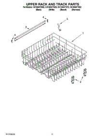 09 - Upper Rack And Track Parts parts for Whirlpool Dishwasher DU1055XTSQ2 from AppliancePartsPros.com