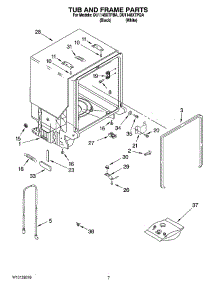 07 - Tub And Frame Parts parts for Whirlpool Dishwasher DU1148XTPBA from AppliancePartsPros.com