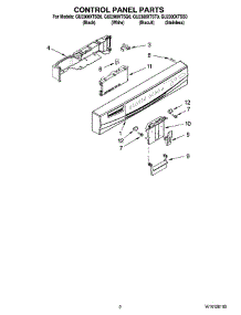 02 - Control Panel Parts parts for Whirlpool Dishwasher GU2300XTSB0 from AppliancePartsPros.com
