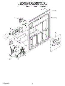 03 - Door And Latch Parts parts for Whirlpool Dishwasher DU1101XTPBA from AppliancePartsPros.com