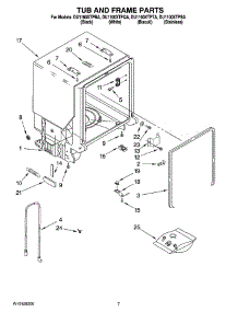 07 - Tub And Frame Parts parts for Whirlpool Dishwasher DU1100XTPSA from AppliancePartsPros.com