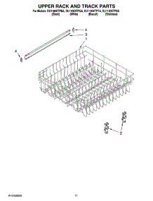 09 - Upper Rack And Track Parts parts for Whirlpool Dishwasher DU1100XTPSA from AppliancePartsPros.com