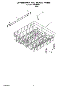 09 - Upper Rack And Track Parts parts for Whirlpool Dishwasher DU1055XTSD2 from AppliancePartsPros.com