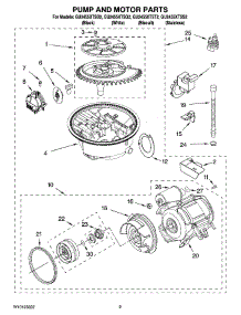 08 - Pump And Motor Parts parts for Whirlpool Dishwasher GU2455XTSB2 from AppliancePartsPros.com