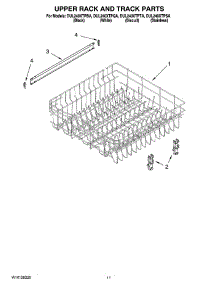 09 - Upper Rack And Track Parts parts for Whirlpool Dishwasher DUL240XTPQA from AppliancePartsPros.com