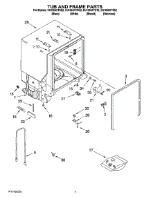 07 - Tub And Frame Parts parts for Whirlpool Dishwasher DU1055XTSB2 from AppliancePartsPros.com