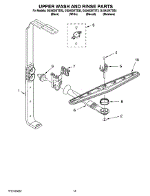 10 - Upper Wash And Rinse Parts parts for Whirlpool Dishwasher GU2455XTST2 from AppliancePartsPros.com