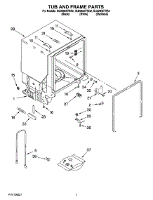 07 - Tub And Frame Parts parts for Whirlpool Dishwasher GU2200XTSS2 from AppliancePartsPros.com
