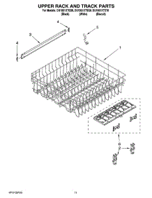 09 - Upper Rack And Track Parts parts for Whirlpool Dishwasher DU1061XTSB0 from AppliancePartsPros.com