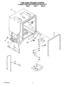 07 - Tub And Frame Parts parts for Whirlpool Dishwasher DU1061XTSQ0 from AppliancePartsPros.com