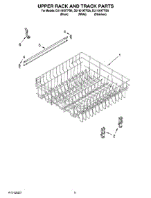 09 - Upper Rack And Track Parts parts for Whirlpool Dishwasher DU1101XTPSA from AppliancePartsPros.com