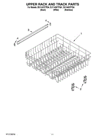 09 - Upper Rack And Track Parts parts for Whirlpool Dishwasher DU1145XTPQA from AppliancePartsPros.com